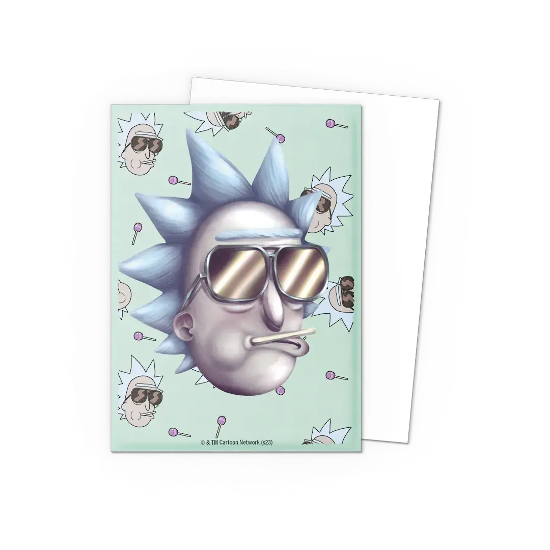 Brushed art sleeves featuring Cool Rick from Rick & Morty, standard size, with colorful character design on durable sleeves.