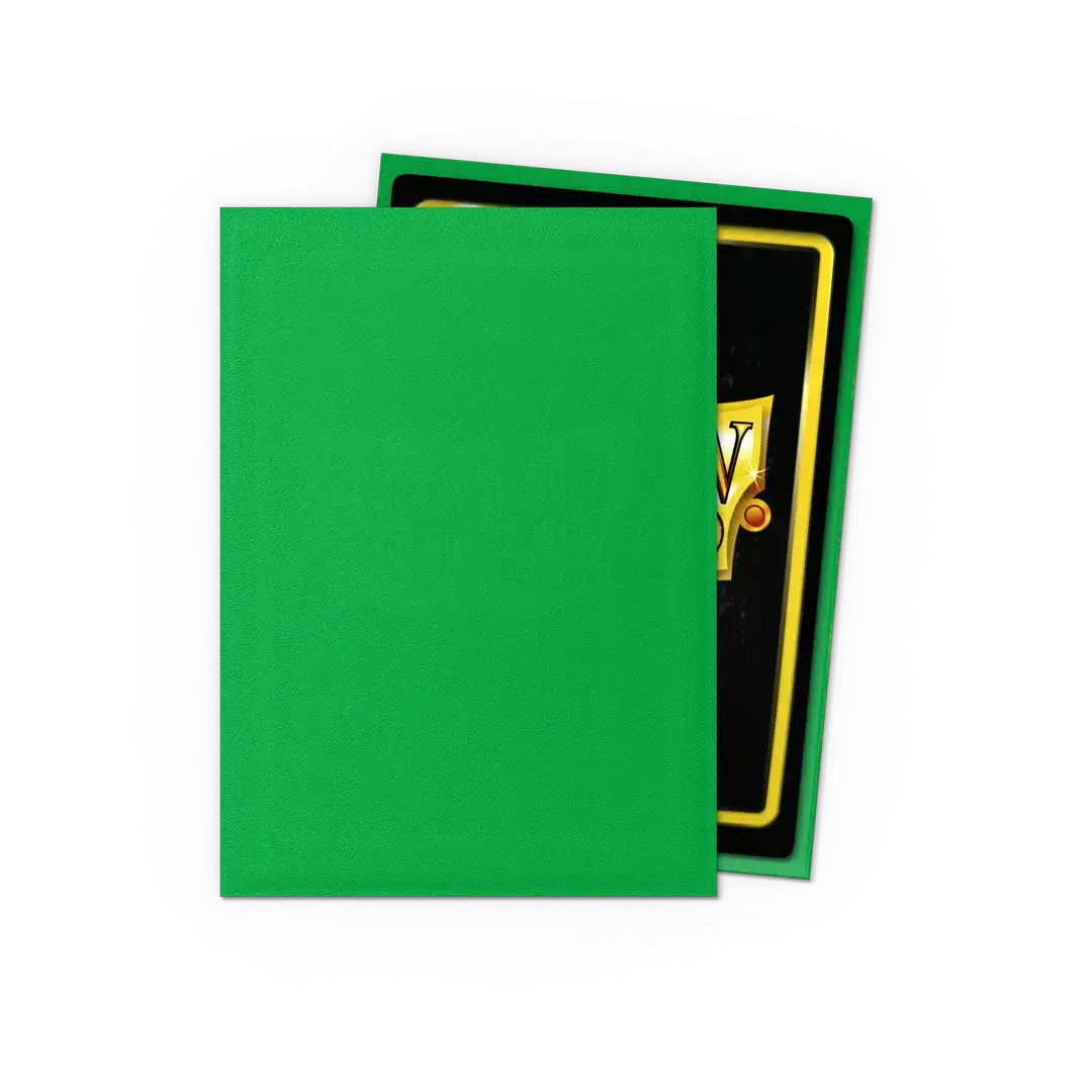 Apple Green matte Dragon Shield sleeves in standard size, featuring a smooth, protective design from THE MIGHTY HOBBY SHOP.