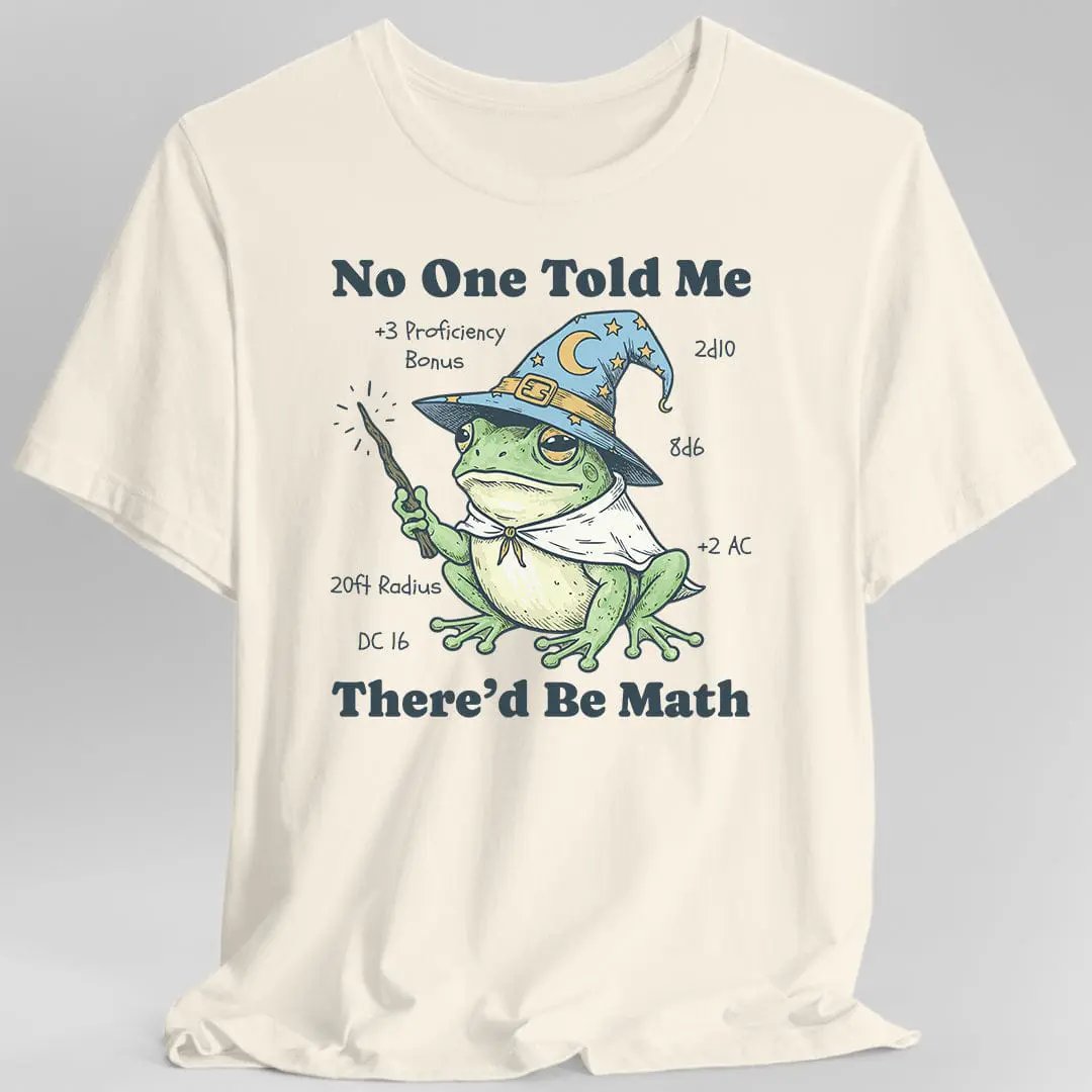 Sunburst RPG Math D&D T-Shirt featuring a graphic design related to mathematics and Dungeons & Dragons style artwork.