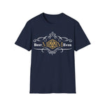 Navy D&D Best Mom Ever T-Shirt by Sunburst RPG featuring bold printed text and casual fit, front view.