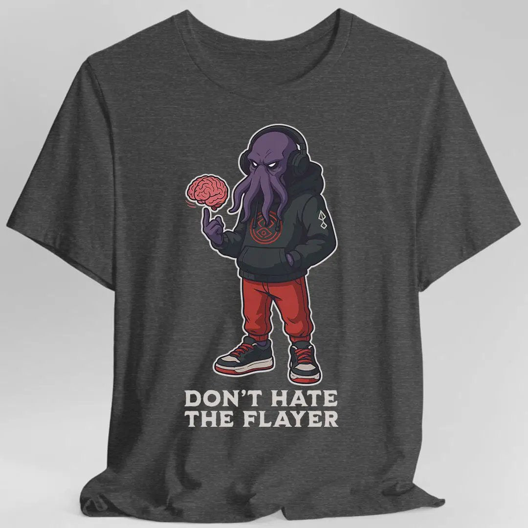 Sunburst RPG Sporty Mind Flayer T-Shirt featuring a vibrant, detailed graphic of a mind flayer in a sporty style.