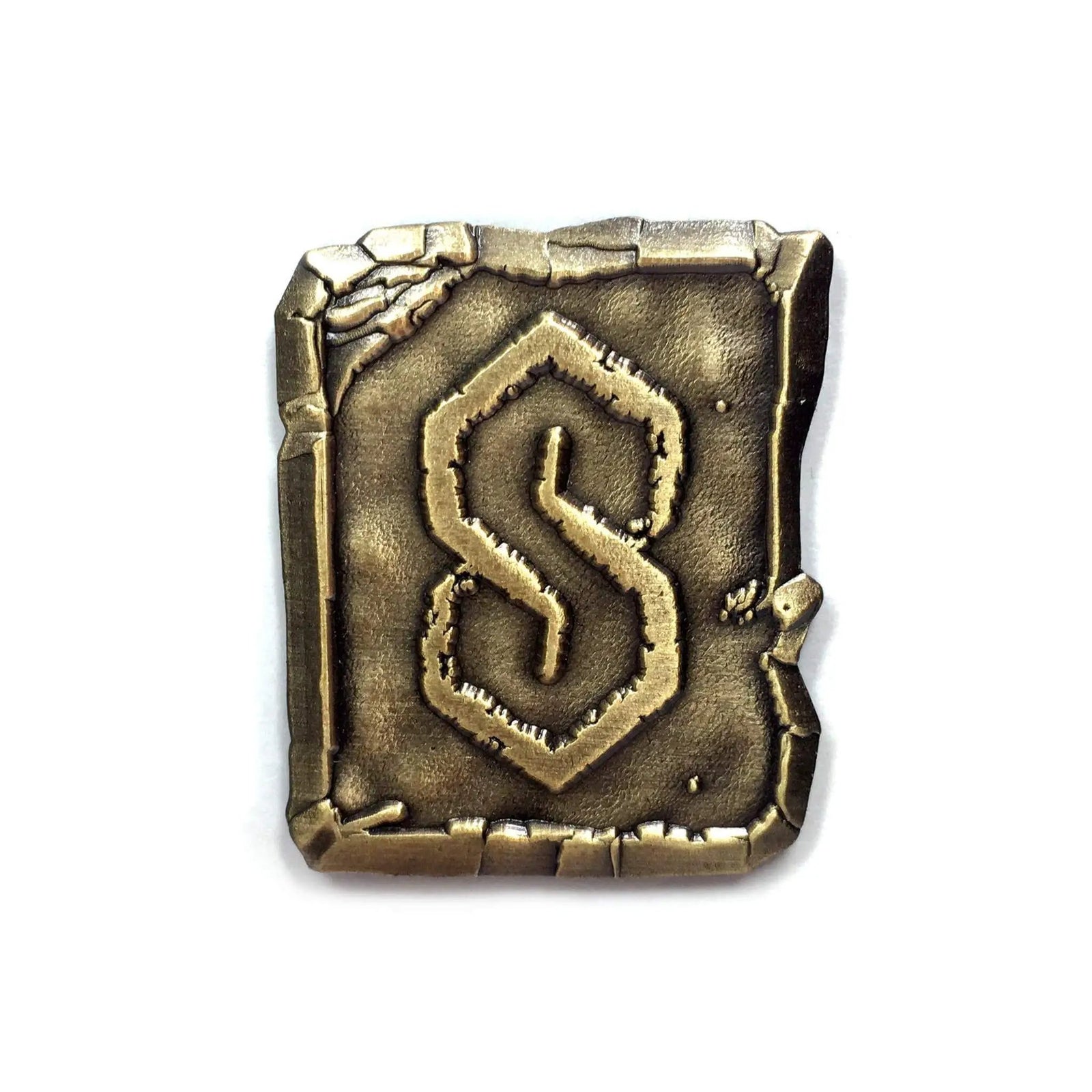 Kolorspun Super S Rune 3D enamel pin featuring a colorful, raised design on a metal backing, perfect for accessories and collectibles.