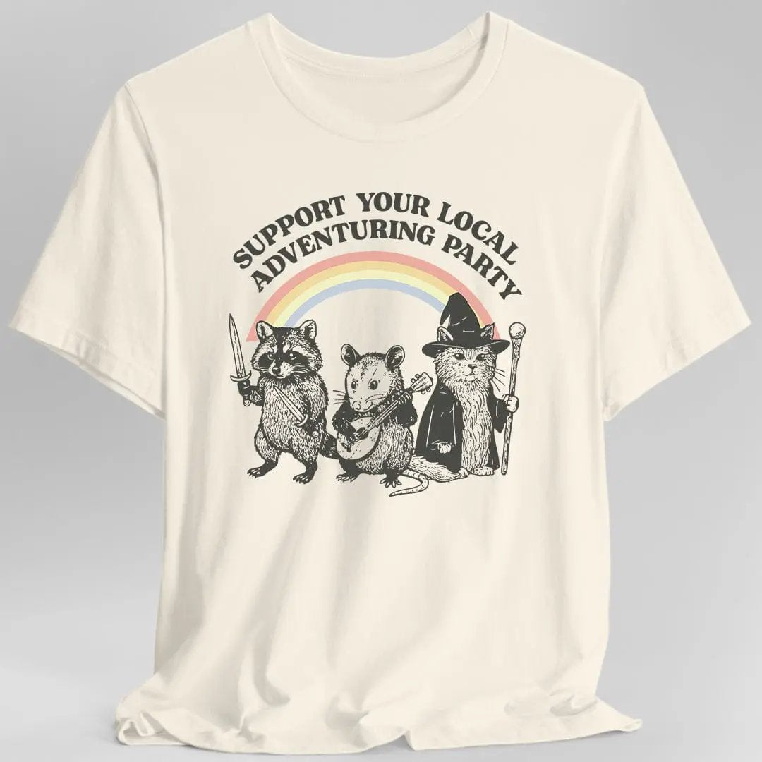 Support Your Local Adventuring Party T-Shirt by Sunburst RPG