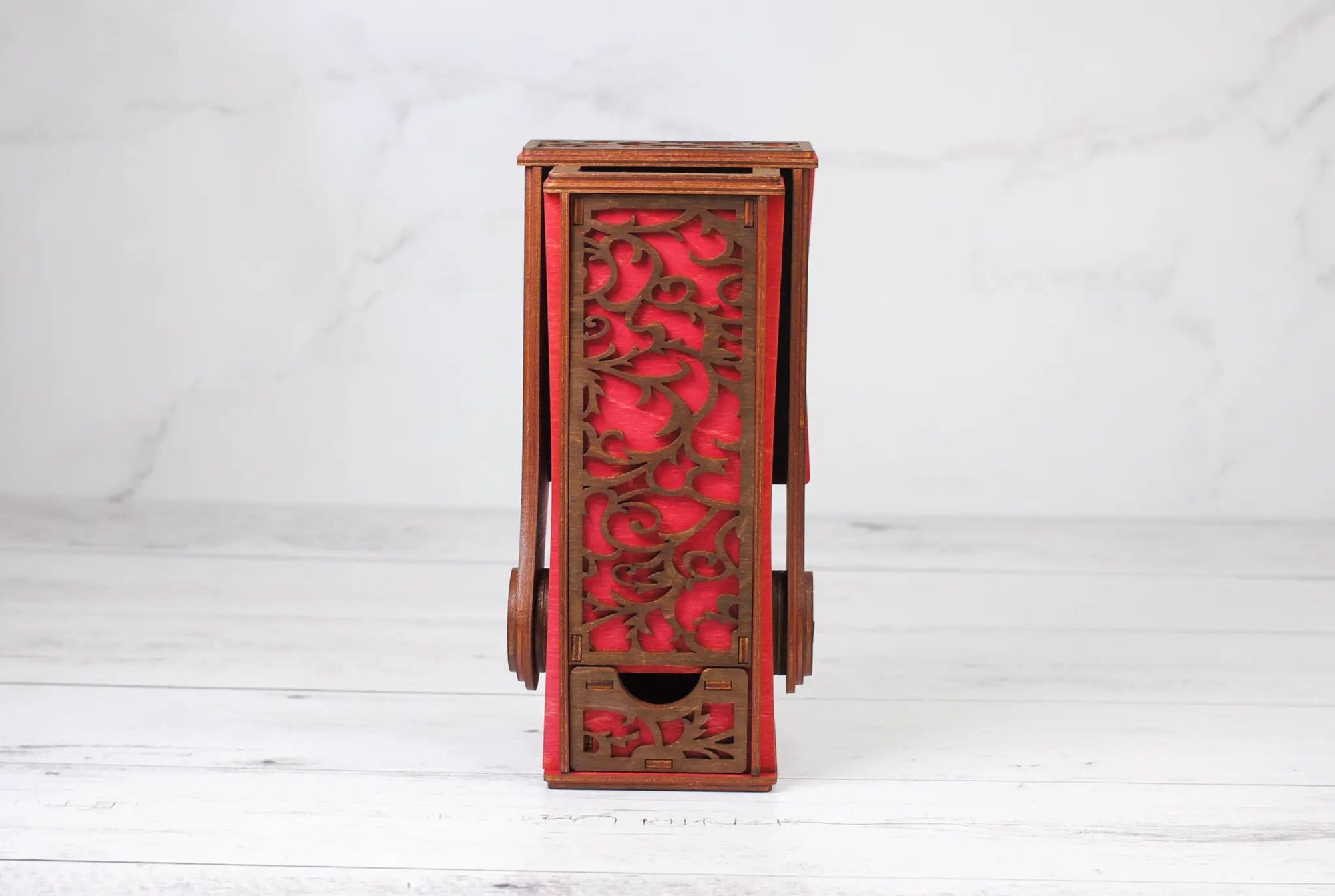 Black Talon & Claw collapsible dice tower with adjustable sides, ideal for tabletop gaming and dice rolling.