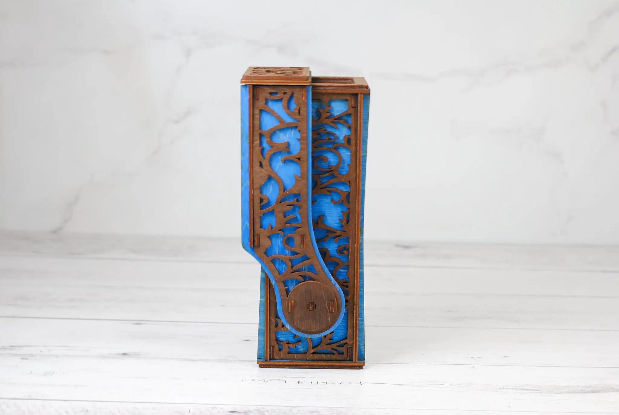 Black collapsible dice tower by Talon & Claw with a sleek design, ideal for tabletop gaming and rolling dice easily.