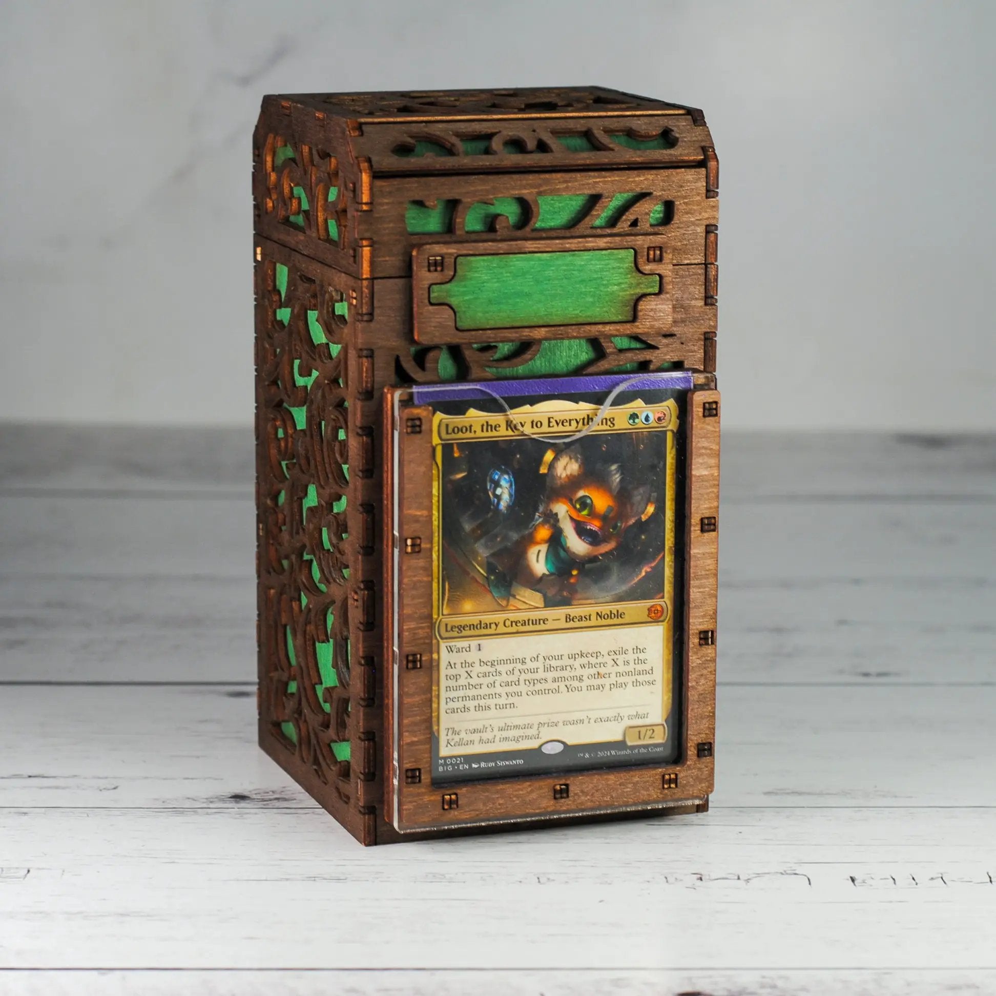 Black Talon & Claw Commander Deck Box with secure lid and sleek design for card storage and transport.