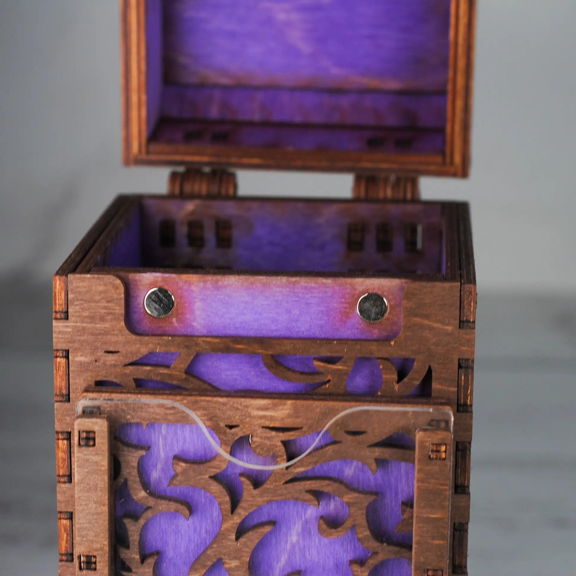 Black Talon & Claw Commander Deck Box with secure lid, designed for storing and protecting trading card decks.