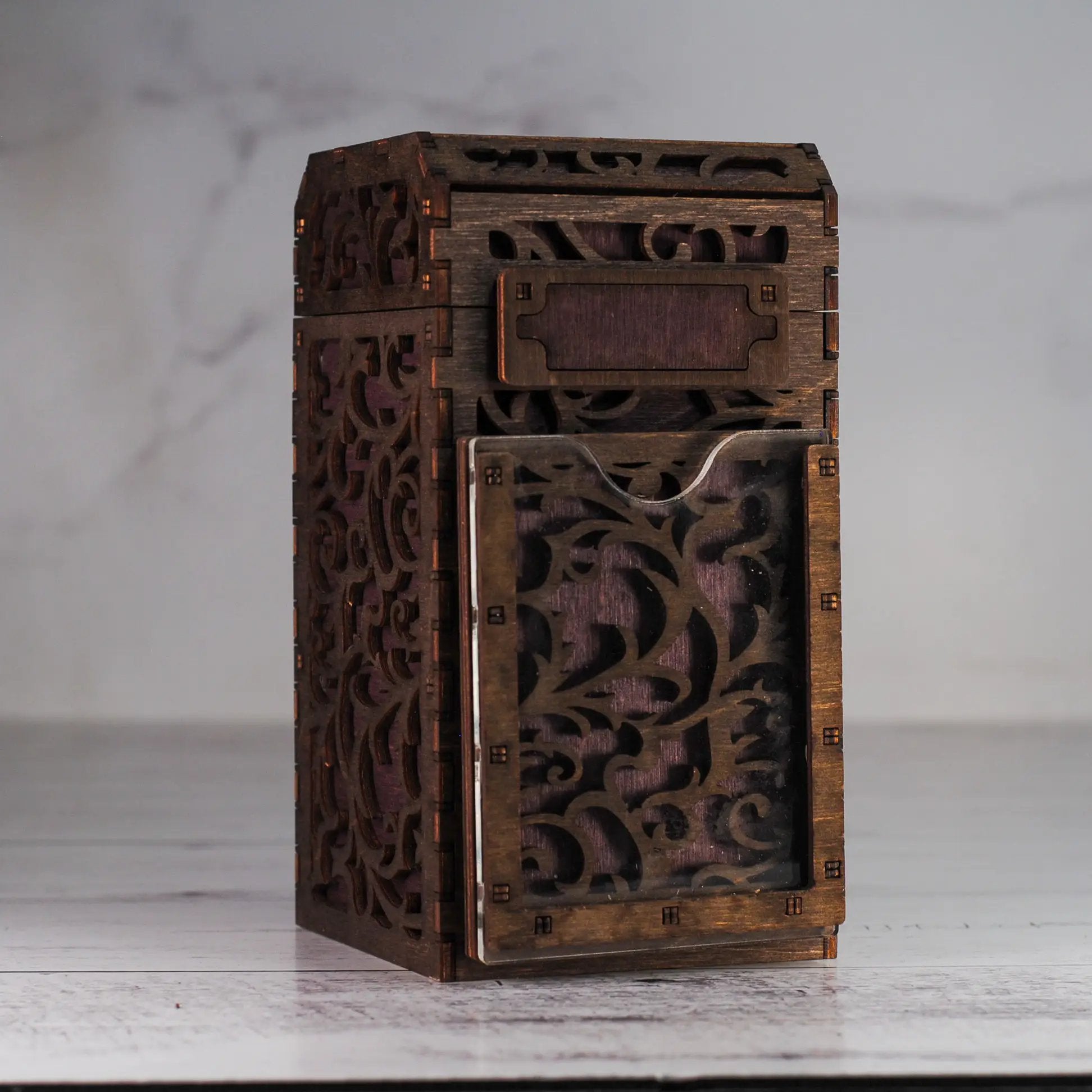 Black Talon & Claw Commander Deck Box with secure latch and sleek design for card storage and transport.