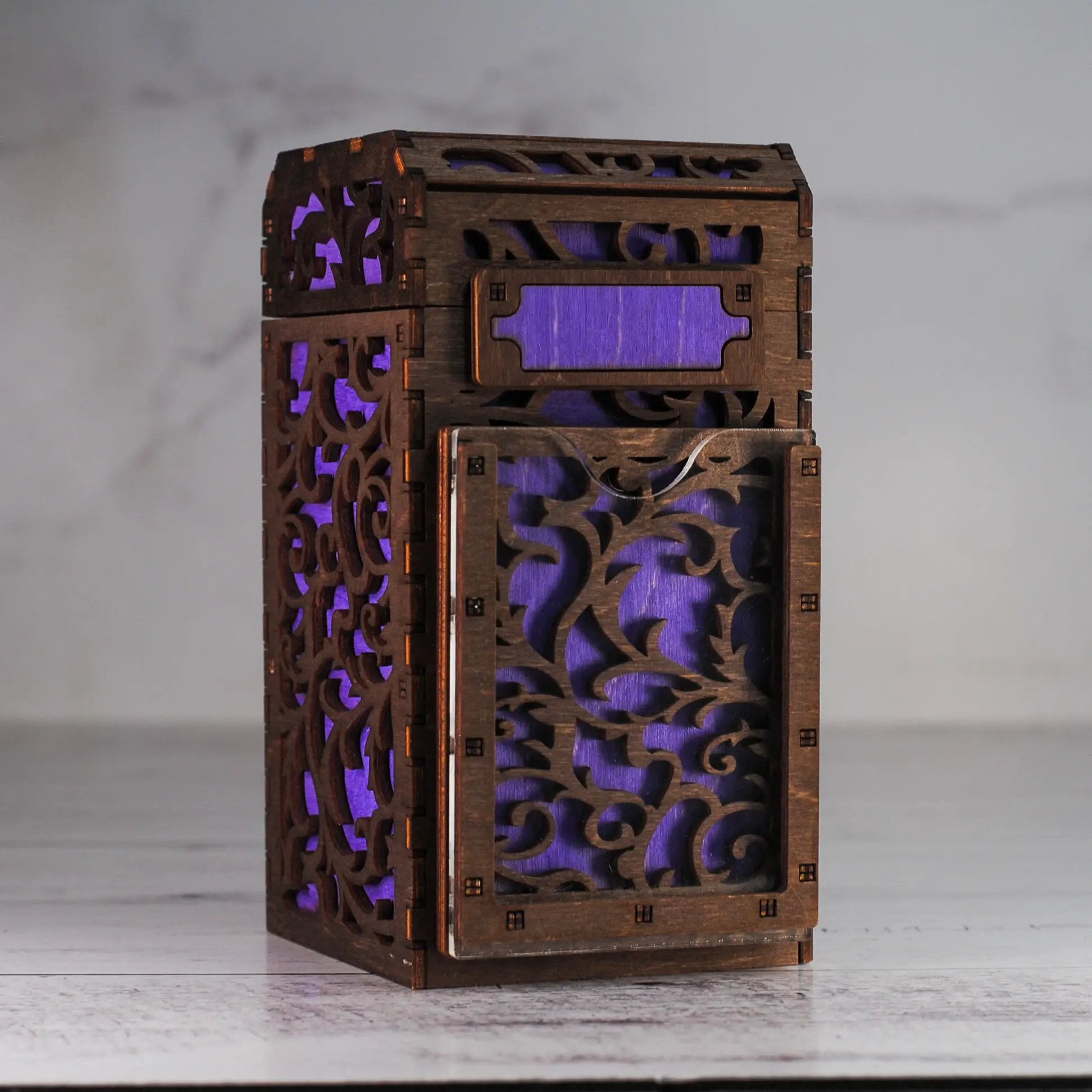 Black Talon & Claw Commander Deck Box with secure lid and card storage, designed for trading card game enthusiasts