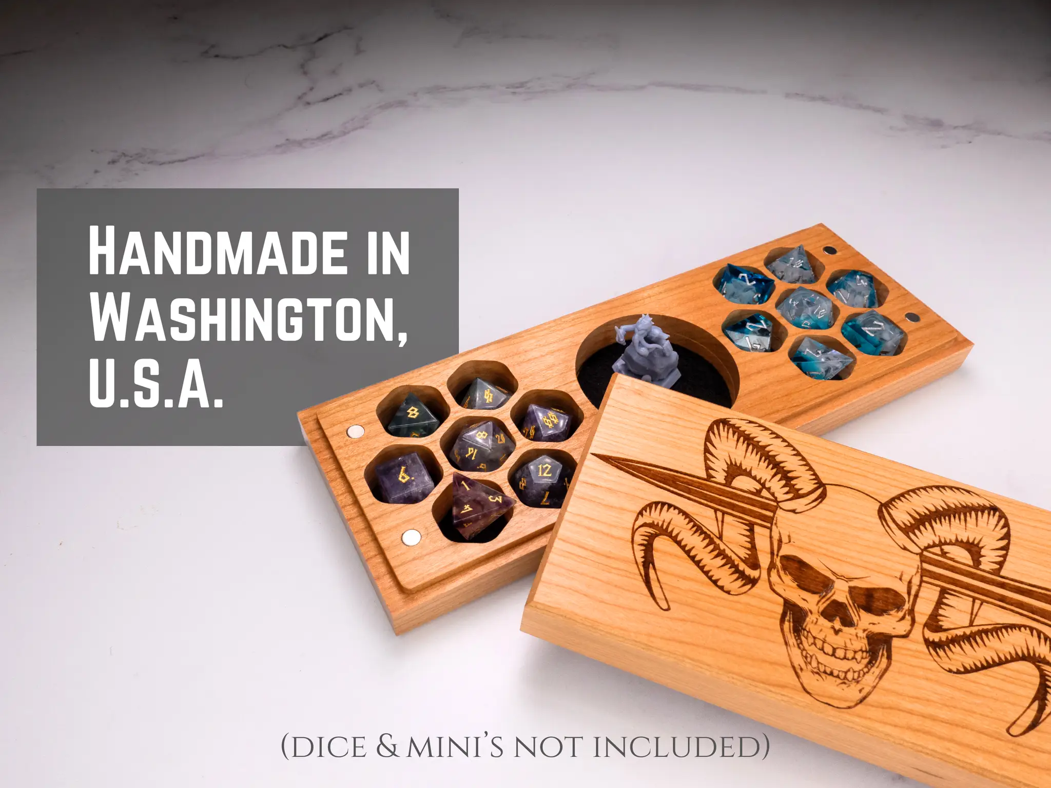 Purpleheart Talon & Claw Barbarian engraved dual hex dice vault with intricate design, ideal for storing gaming dice securely.