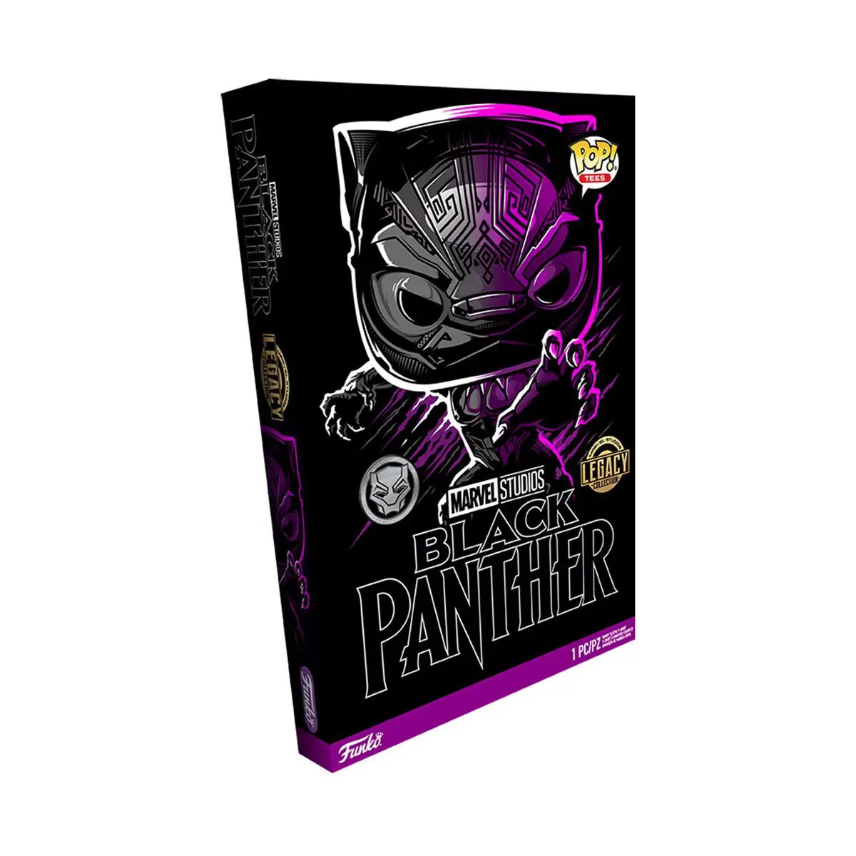 Boxed Tees Legacy Black Panther apparel featuring a black panther design on a stylish T-shirt.
