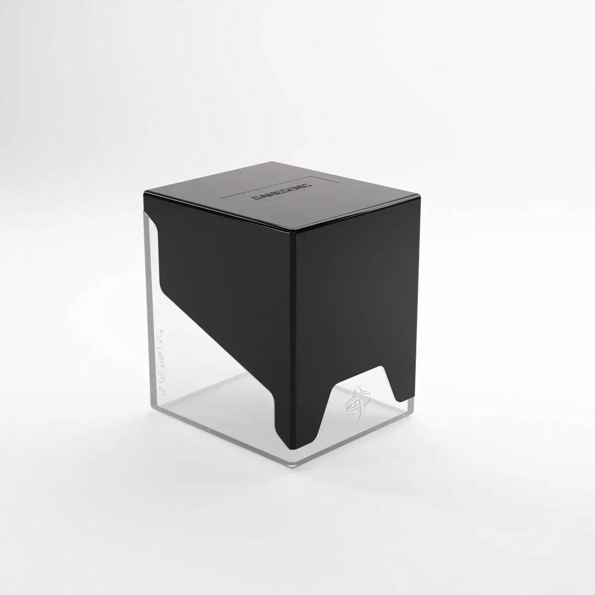 Black solid and clear gaming storage case from GAMEGENIC Bastion 100+ XL, designed for organizing gaming accessories.