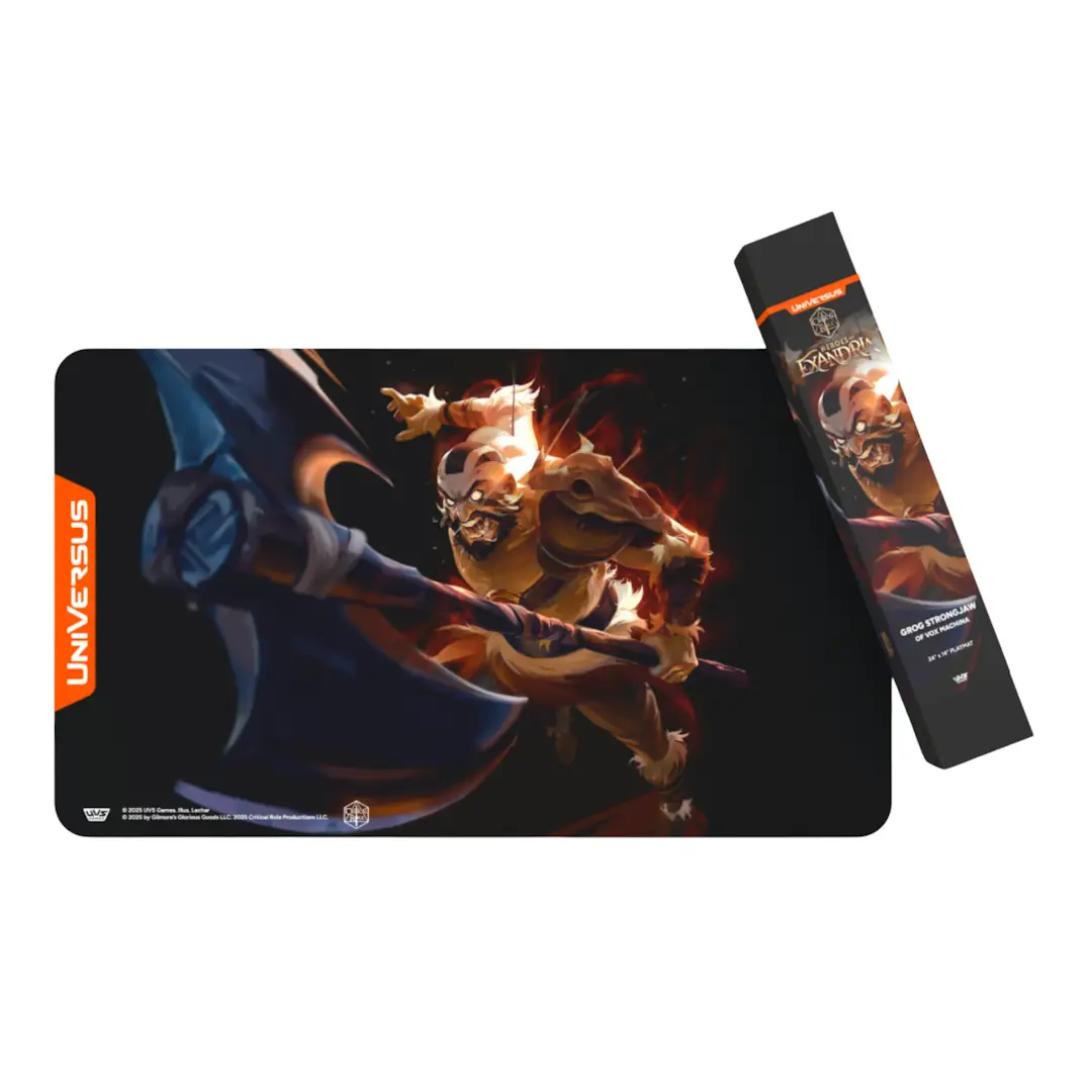 Critical Role Heroes of Exandria playmat featuring detailed fantasy artwork, ideal for tabletop gaming sessions.