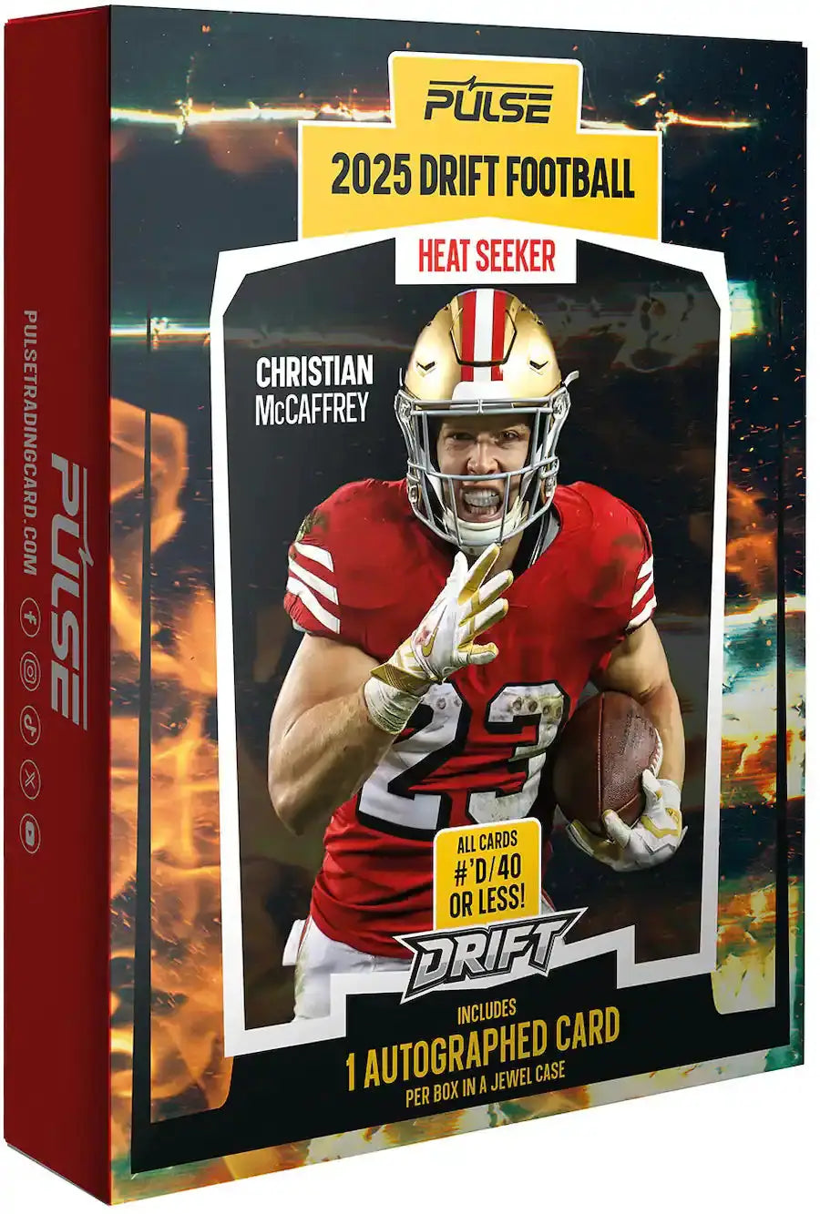 2025 Pulse Drift Football Heat Seeker Edition by THE MIGHTY HOBBY SHOP, showing the colorful, detailed design and textured surface.
