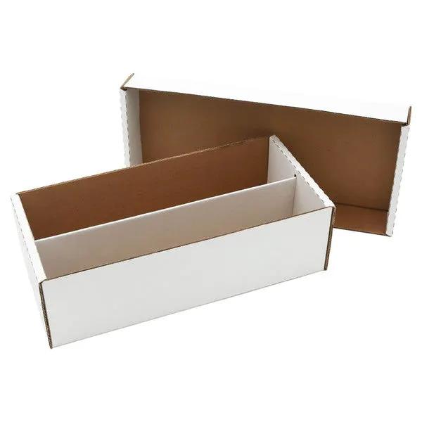 Stacked ACD Card Storage Boxes by THE MIGHTY HOBBY SHOP, 1600-count set with lids and dividers for organizing trading cards.