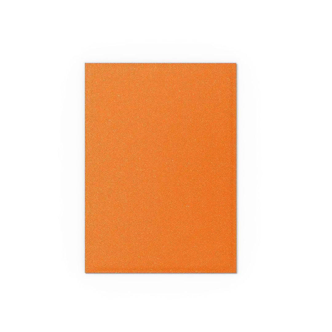 Matte amber standard size sleeves for trading cards, designed by THE MIGHTY HOBBY SHOP, shown in the image.