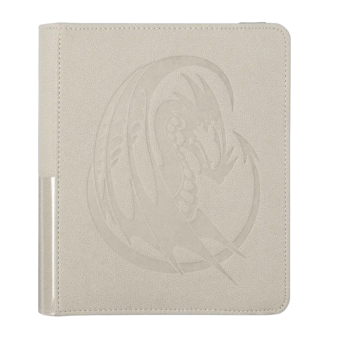 Ashen white Card Codex Portfolio 160 by THE MIGHTY HOBBY SHOP, featuring a sleek, compact storage case for trading cards.