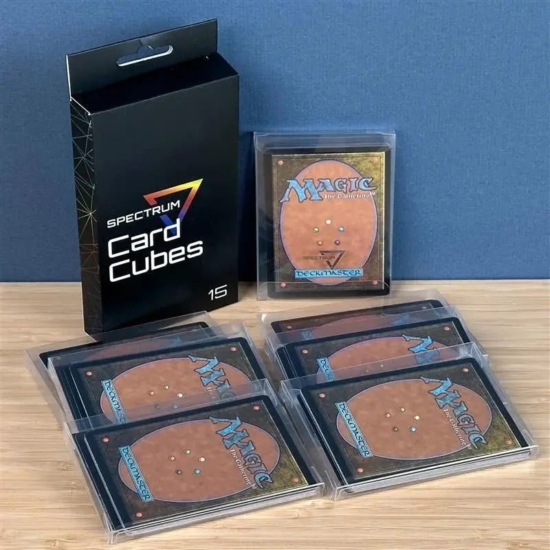 Card Cube 15-pack by THE MIGHTY HOBBY SHOP, showing colorful card cubes with a glossy finish for gaming or collection.