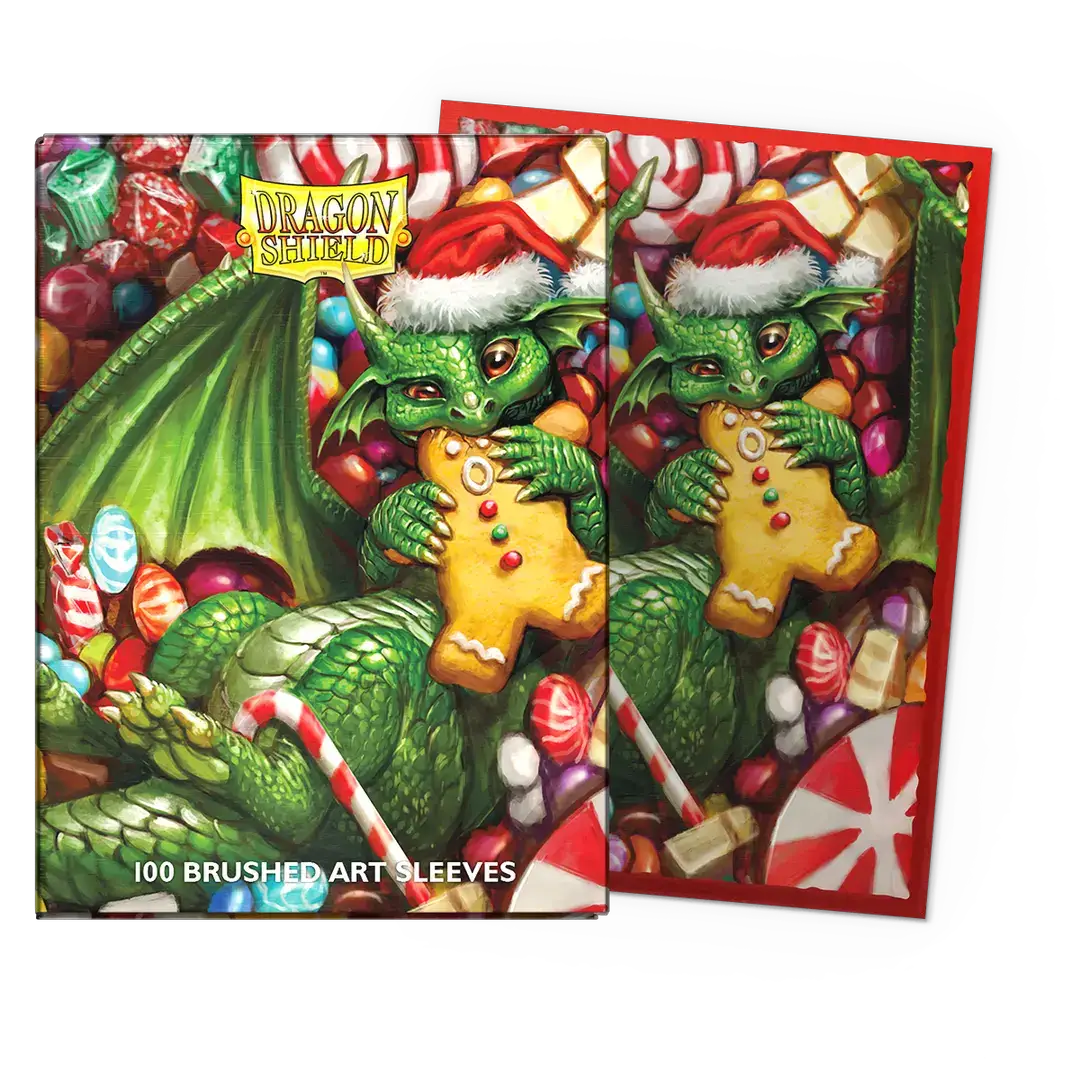 Flat image of a standard-sized Christmas 2024 Brushed Art Sleeves box from THE MIGHTY HOBBY SHOP.