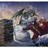 Christmas 2025 TCG Playmat by THE MIGHTY HOBBY SHOP featuring festive holiday-themed artwork for card games.