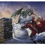 Christmas 2025 TCG Playmat by THE MIGHTY HOBBY SHOP featuring festive holiday-themed artwork for card games.