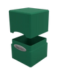 Dark green classic satin cube puzzle from THE MIGHTY HOBBY SHOP, showing a side view of the smooth, shiny textured cube.