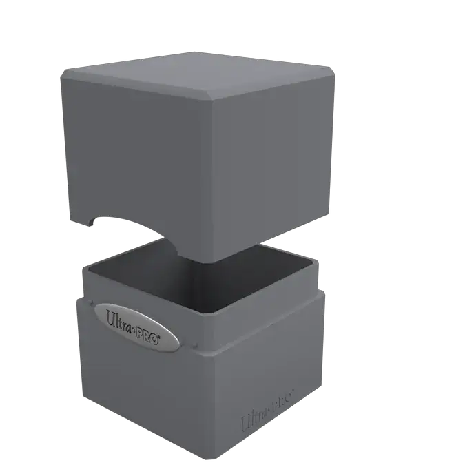 Gray Classic Satin Cube puzzle by THE MIGHTY HOBBY SHOP, shown from a side angle on a plain background.