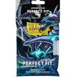 Clear top-loading perfect fit sleeves for trading cards, designed by THE MIGHTY HOBBY SHOP, shown in the image.
