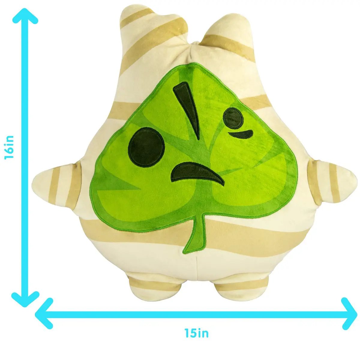 Large 15-inch Korok plush from The Legend of Zelda, made by Club Mocchi Mocchi, featuring soft fabric and detailed embroidery.