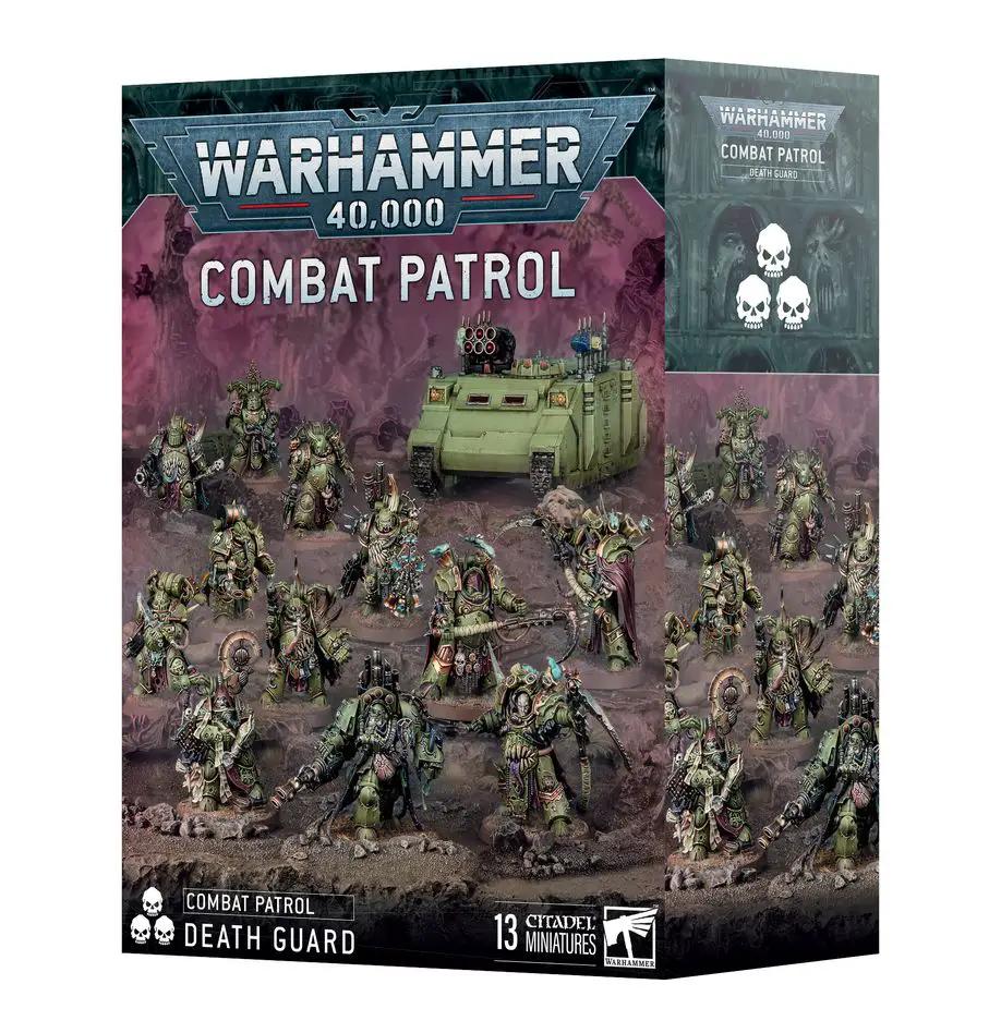 Death Guard Combat Patrol miniatures set from Warhammer 40K, featuring detailed Chaos Space Marines and plague-themed models.