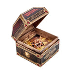 Fizban's Fortune Blind Mystery Box from D&D, featuring colorful fantasy-themed artwork and game-related contents.