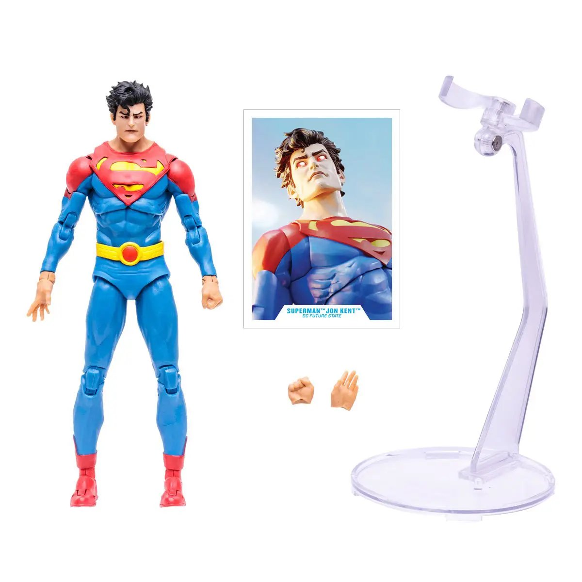 DC Multiverse Superman Jonathan Kent Future State 7-inch action figure with detailed costume and pose on a plain background.