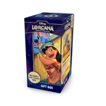 Disney Lorcana trading card game Lilo gift box featuring colorful cards and packaging with Lilo and Disney characters.