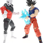 Goku Ultra Instinct Sign and Jiren action figures from Dragon Ball Super Battle Pack, 6.5-inch figures, detailed and dynamic poses