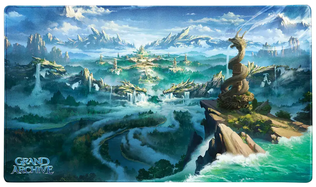Dragon Shield Grand Archive Baidi Oathsworn Palace TCG playmat featuring detailed artwork and vibrant colors for card gaming.