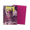 Pink Sapphire matte dragon shield sleeves with sparkles, designed for collectible cards, by THE MIGHTY HOBBY SHOP.