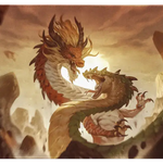 Wood Snake Dragon Shield TCG Playmat featuring detailed artwork for card game protection and play.