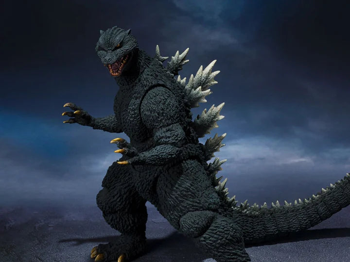 Reissue Godzilla: Final Wars S.H. MonsterArts action figure by THE MIGHTY HOBBY SHOP, detailed Godzilla creature with realistic features.