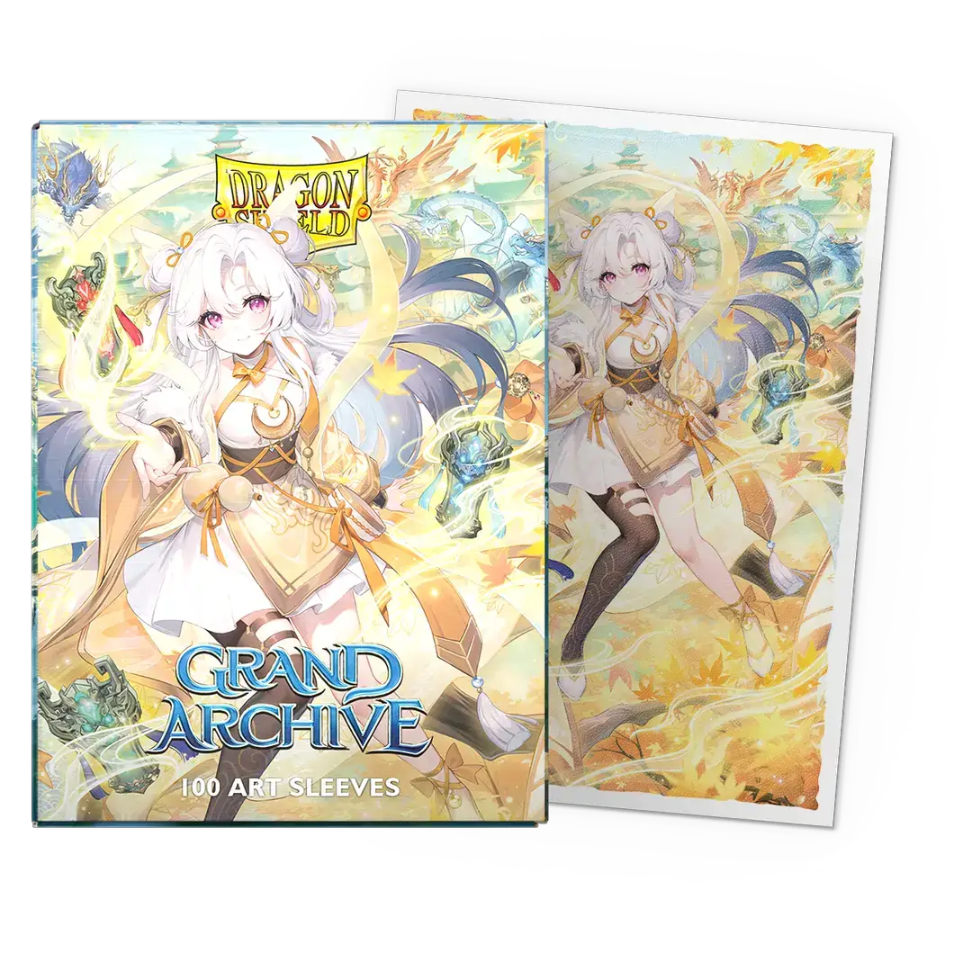 Matte art sleeves featuring Guo Jia from Grand Archive, Heaven’s Favored, standard size, with detailed artwork and vibrant design.