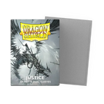 Flat image of a Justice Matte Dual Sleeves Standard Size card sleeve box by THE MIGHTY HOBBY SHOP.