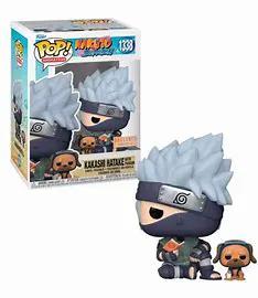 Kakashi Hatake with Pakkun plush toy from THE MIGHTY HOBBY SHOP, featuring detailed ninja character and small dog companion.
