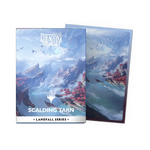 Matte dual art sleeves featuring Scalding Tarn from the Landfall Series, designed by THE MIGHTY HOBBY SHOP for Magic: The Gathering cards.