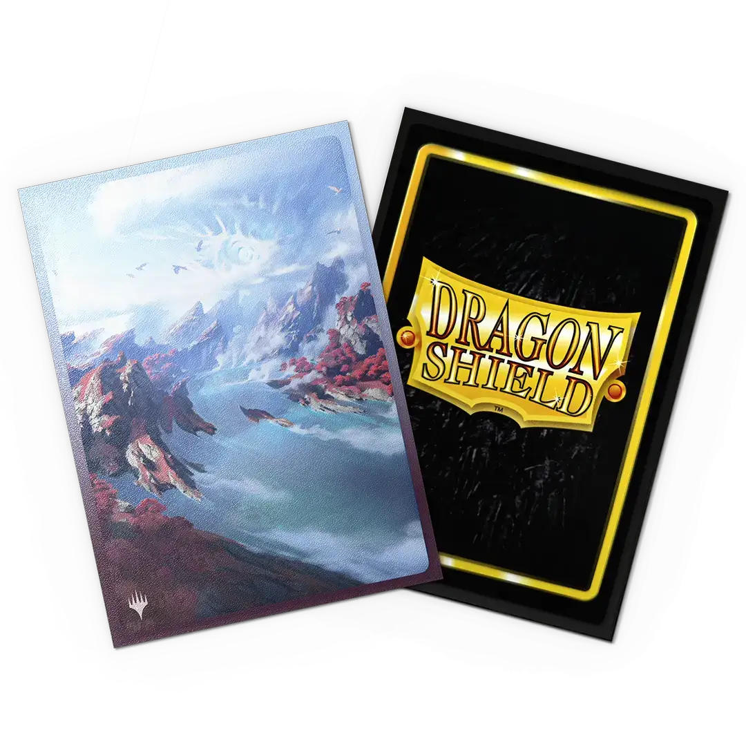 Matte dual art sleeves featuring Scalding Tarn from the Landfall Series, designed for Magic: The Gathering cards.