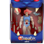 Lion-O Thundercats action figure by Super 7, detailed figure with vibrant colors and iconic sword from the Thundercats series.