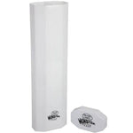 White dual playmat tube with a white cap, designed for storing and protecting large gaming or play mats.