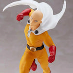 One Punch Man Saitama figurine, 13cm tall, detailed collectible figure from THE MIGHTY HOBBY SHOP, showcasing Saitama's iconic look.