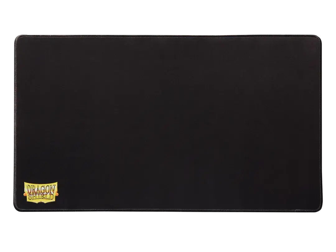Plain black TCG playmat by THE MIGHTY HOBBY SHOP, featuring a smooth surface ideal for card games.