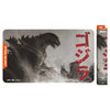 Playmat featuring Godzilla 1954 design from UniVersus, shown with the packaging and vibrant artwork.
