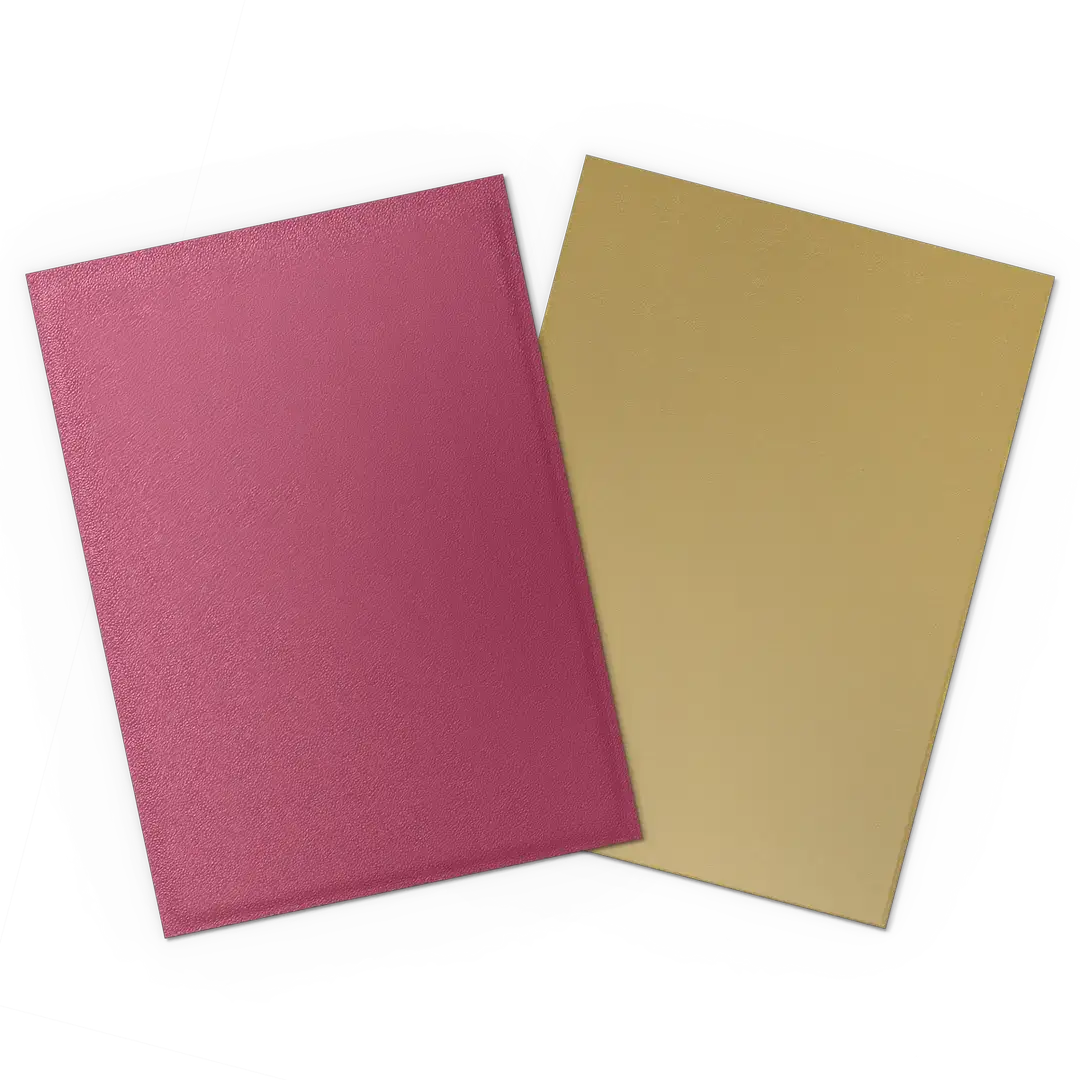 Matte dual sleeves featuring pomegranate and gold design, designed for collectible cards, by THE MIGHTY HOBBY SHOP.