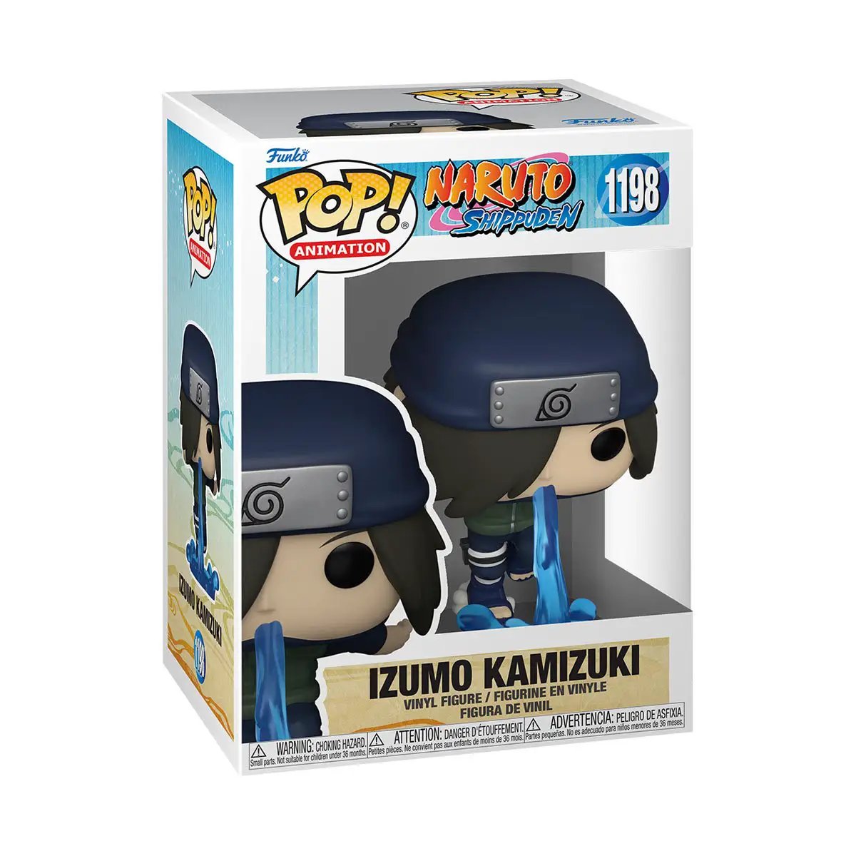 Naruto POP! Animation figure of Izumo from THE MIGHTY HOBBY SHOP, showing detailed character design and vibrant colors.
